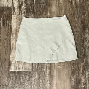 Express Cream Faux Leather Mini Skirt Size 8
